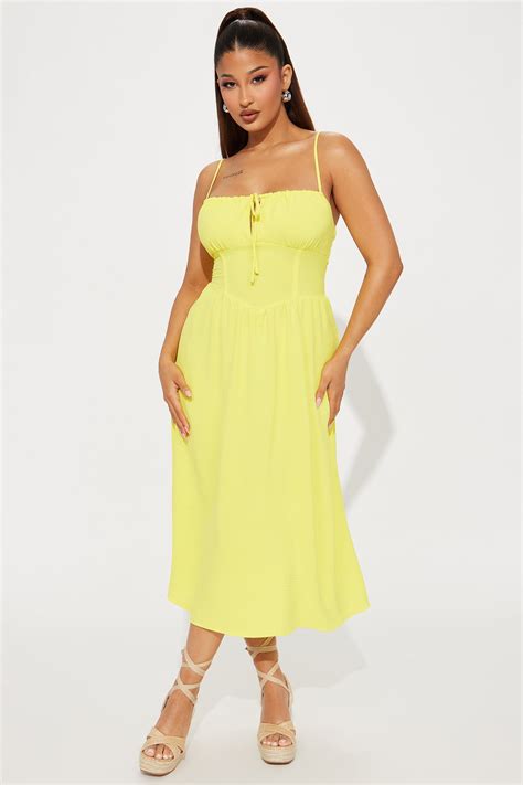 Amalfi Summer Midi Dress - Yellow | Fashion Nova