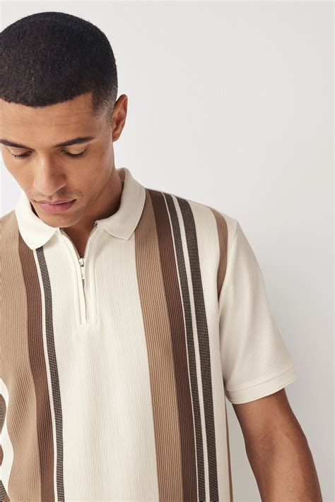 Impartial/White Vertical stripe Polo Shirt | Erkek giyim, Polo, Triko