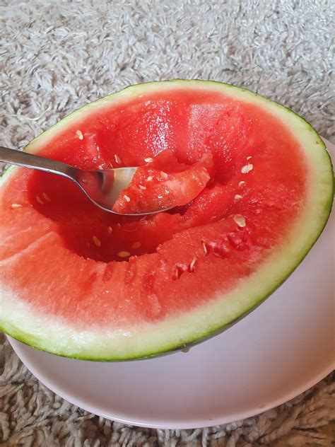half a watermelon as a meal, 1kg= 300 kcal : r/Volumeeating