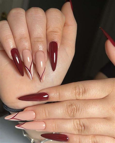 40+ Unique Burgundy Nail Design Ideas (Square & Coffin, Oval & Almond ...