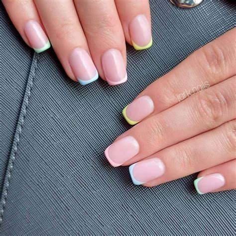 Short Pastel French Tip Nails Pictures, Photos, and Images for Facebook ...