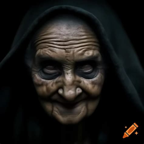 Dark and scary depiction of an old woman screaming, inspired by fuseli's nightmare on Craiyon