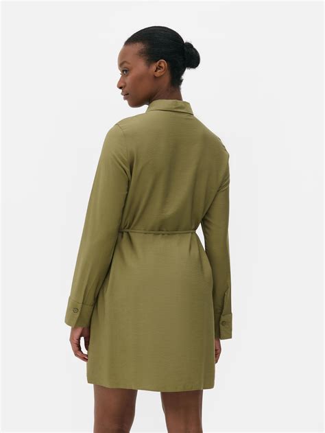 Womens Khaki Mini Utility Shirt Dress | Primark