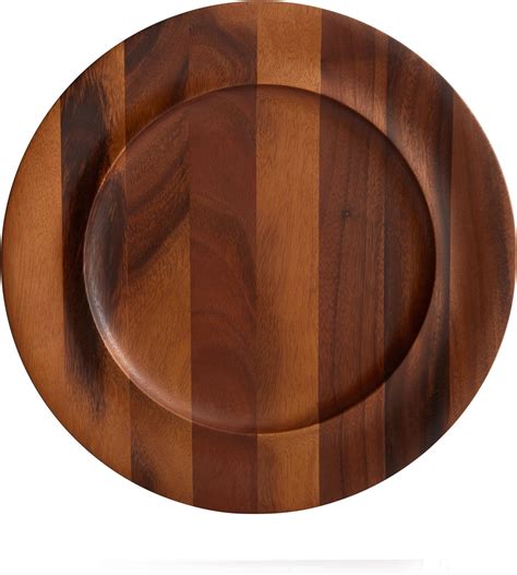 Amazon.com | nambe Skye Wood Charger Plate for Dinner | Round, Acacia ...