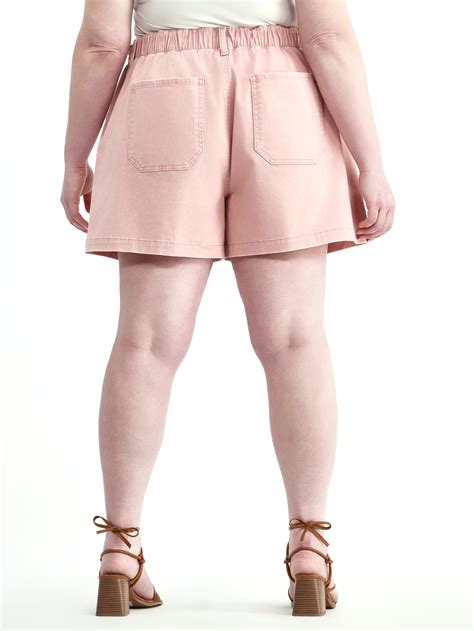Terra & Sky Women's Plus Size Pull On Denim Shorts, 5" Inseam, Sizes 0X ...