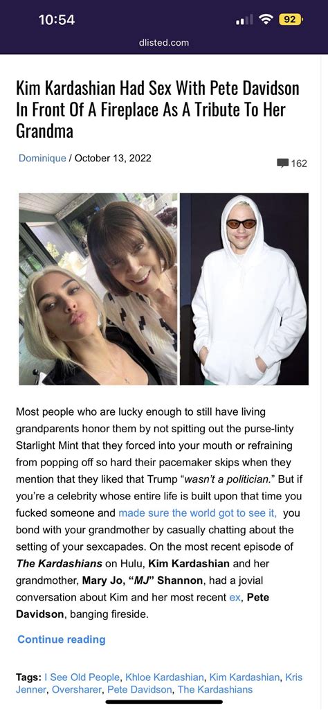 Kim Kardashian had sex with Pete Davidson in front of a fireplace as a ...