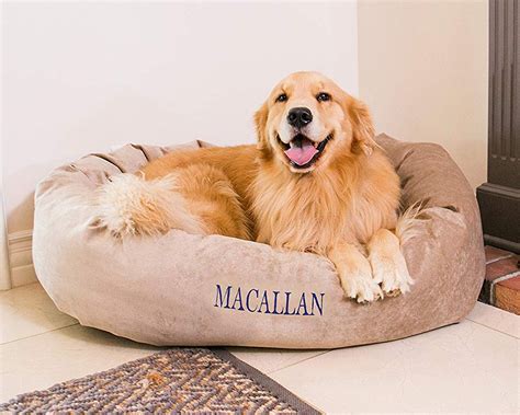 Personalized Bagel Style Dog Bed Durable Bedding Supportive | Etsy
