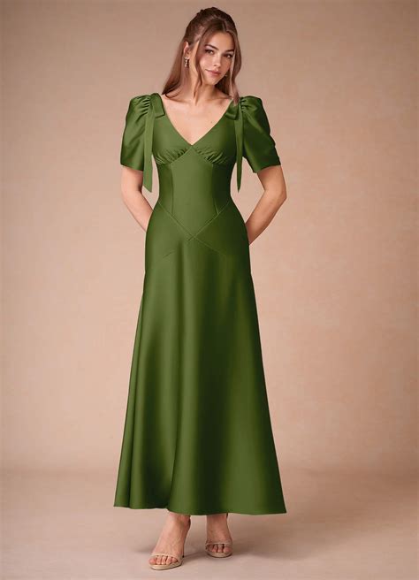 Rosaline Olive Green Maxi Dress | Azazie UK