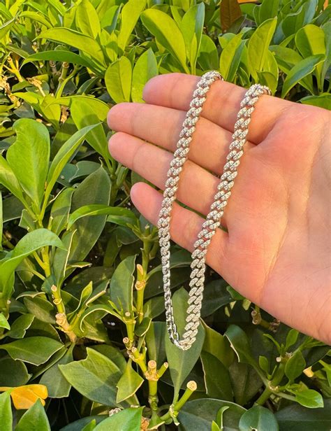 8mm VVS1 Moissanite Cuban Link NECKLACE Men Curb Chain Iced Out Diamond ...