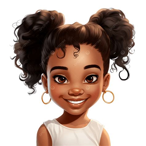 Adorable Little Black Girl Clipart Cute African American Afro ...