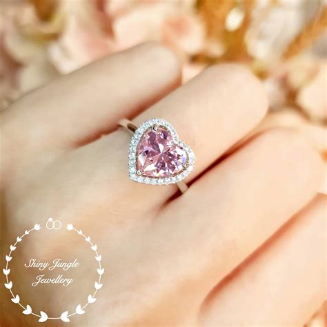 Pink Diamond Heart Engagement Ring