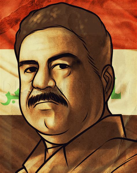 How To Draw Saddam Hussein, Saddam Hussein, Drawing, Step by Step, by ...
