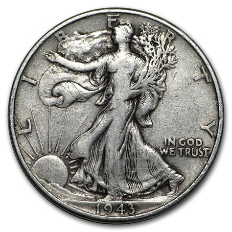 1943 Walking Liberty Half Dollar Fine/VF - Walmart.com