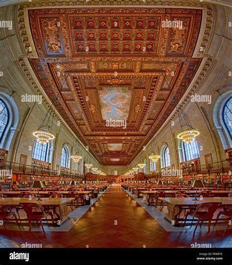 The main reading room of the new york public library hi-res stock ...
