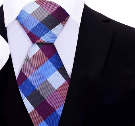 Sophisticated Purple and Blue Check Necktie
