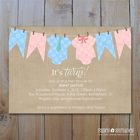 Twin Boy Baby Shower Invitations Free at Sebastian Montefiore blog