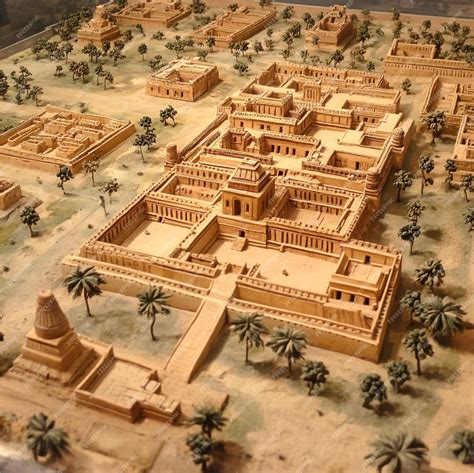 A scene of the ancient Indus Valley civilization with detailed ...