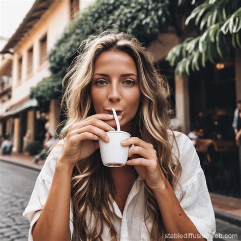 leolulu sips a cup of coffee | Stable Diffusion Online