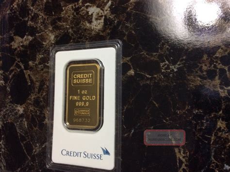 1 Oz Credit Suisse Gold Bar. 9999 Fine In Assay
