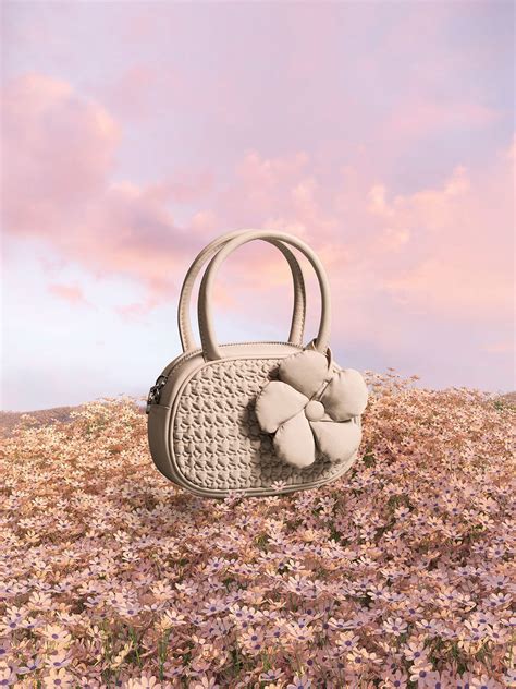 Nude Nylon Textured Top Handle Bag - CHARLES & KEITH BH