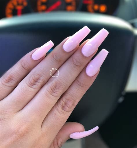 Long Light Pink Acrylic Nails - Tips Color Short Acrylic Nails