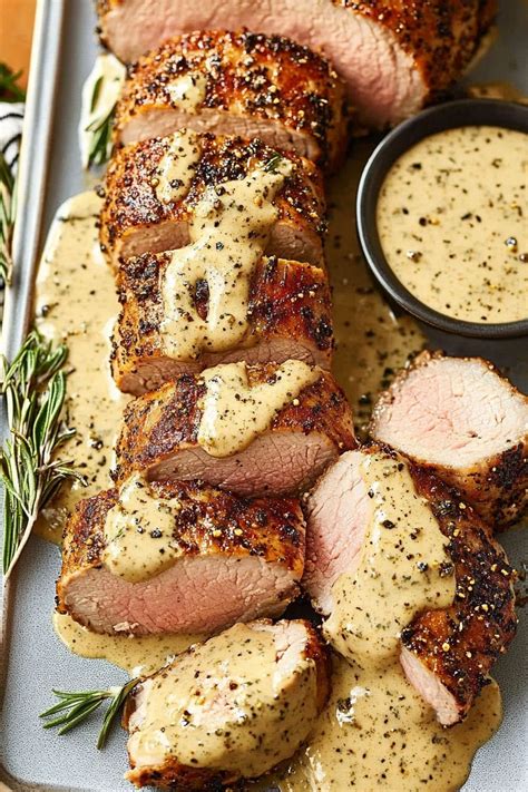 Oven Baked Pork Tenderloin with Dijon Cream Sauce | Recipe | Oven baked ...