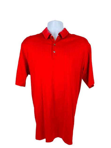 Tiger Woods Men's Sunday Red Golf Polo Shirt Dri-Fit Moisture ...