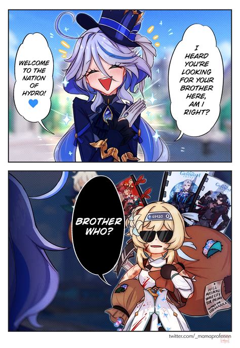 lumine, furina, paimon, barbara, neuvillette, and 3 more (genshin ...