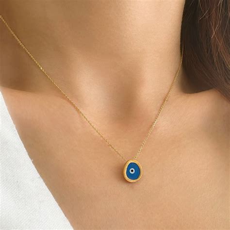 Greek Blue Evil Eye Choker Necklace, Lucky Charm Necklace, Good Luck ...