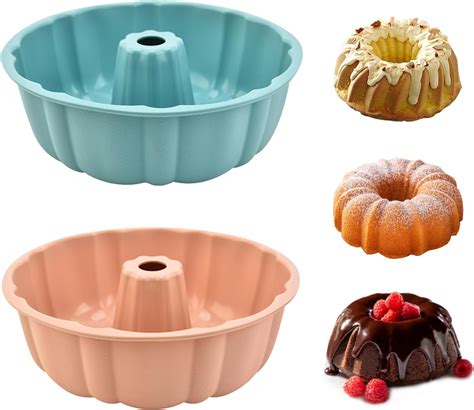 Amazon.com: Tenxuzon Silicone Bundt Pan, Cake Molds, 10 inch Cake Pan ...