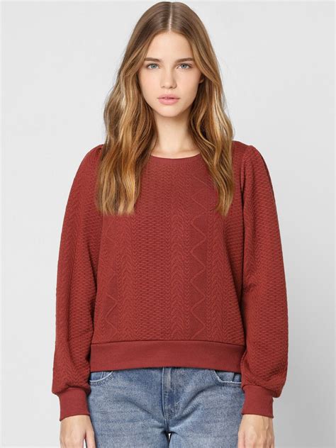 Buy ONLY Women Red Sweatshirt - Sweatshirts for Women 15702378 | Myntra