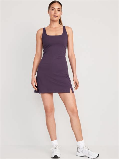 Old Navy PowerSoft Square-Neck Athletic Dress purple - 831911182