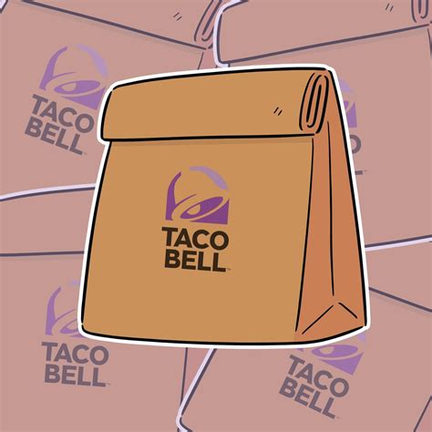 Taco Bell Bag Sticker, Retro Paper Bag - Etsy