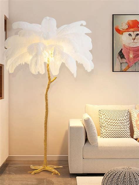 KOSHSH Floor Lamps for Living Room, Modern Luxury Real Resin Ostrich ...