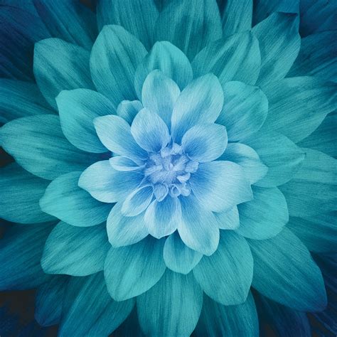 Teal Large Flower 43in x 43in Digitally Printed