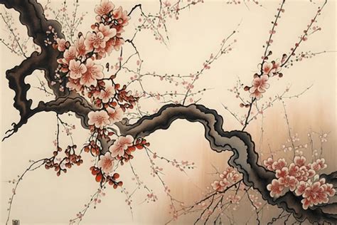 Japanese Cherry Blossom Watercolor Painting
