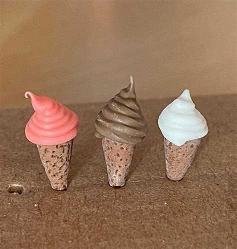 1:12 Miniature Soft Ice Cream Cones, Assorted Color Set of 3 - E009 - Etsy