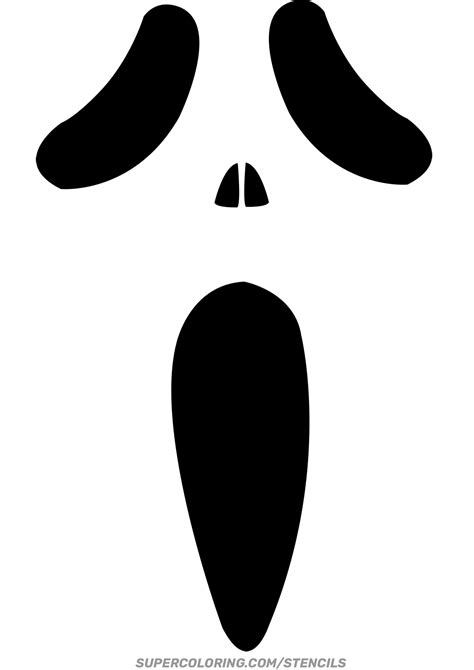 Ghostface Face Stencil | Free Printable Papercraft Templates