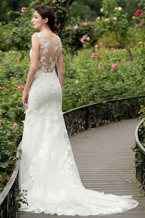 Illusion Back Wedding Dress
