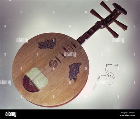 music, instruments, Japanes plucked instrument with ivory plectrum ...