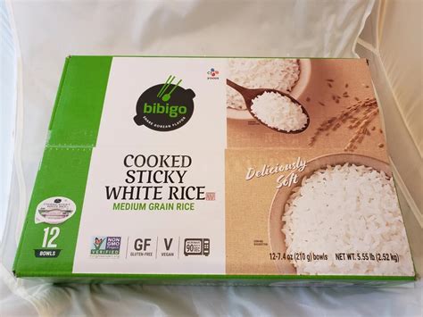 Bibigo Cooked Sticky Korean White Rice Vegan Gluten Free 12 Bowls 7.4 ...
