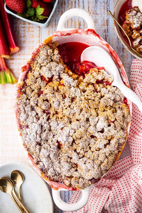 Strawberry Rhubarb Crisp: Easy & so seasonal! -Baking a Moment