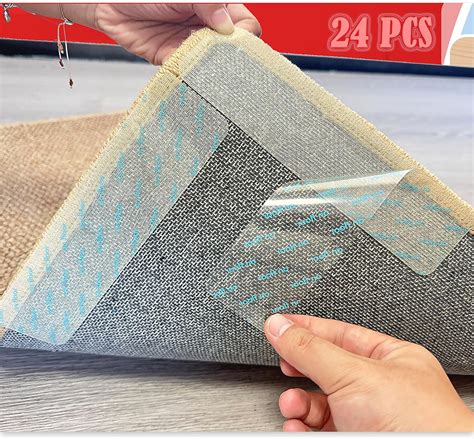 Amazon.com: Rug Carpet Non Slip Grippers, 24Pcs Large Carpet Tape Pads ...
