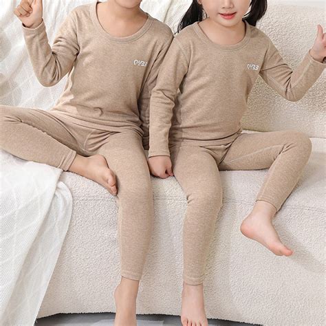 ATOGUTA Boys Girls Thermal Underwear Set Ultra Soft Fleece Lined Kids ...