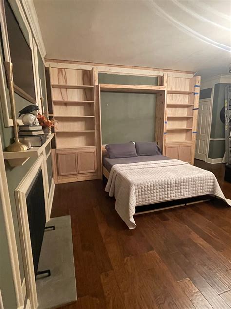 How to DIY a Custom Built-In Murphy Bed Library