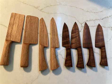 Made some toy knives! Spanish Cedar and Mayan Walnut. Bonus choil shots ...