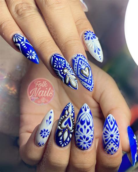 Folk Nails Mx 🇲🇽 Mexican Nail Art 🌿 on Instagram: "🇲🇽🌵Mexican Nail Art ...