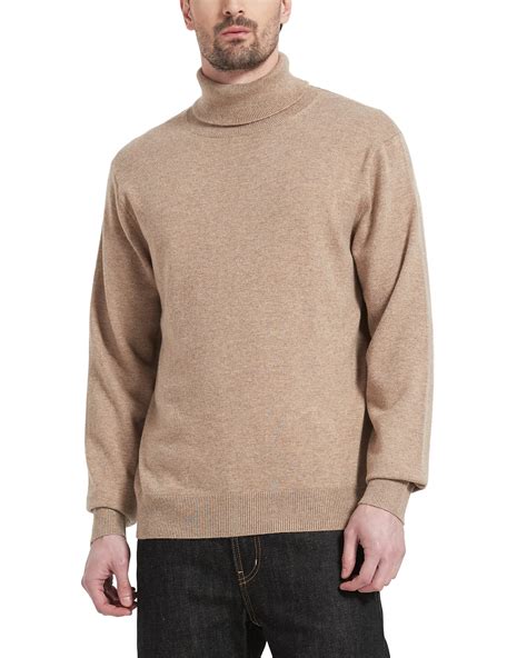 xl---Kallspin Men's Turtle Neck Sweaters Wool Blended Lightweight Long ...