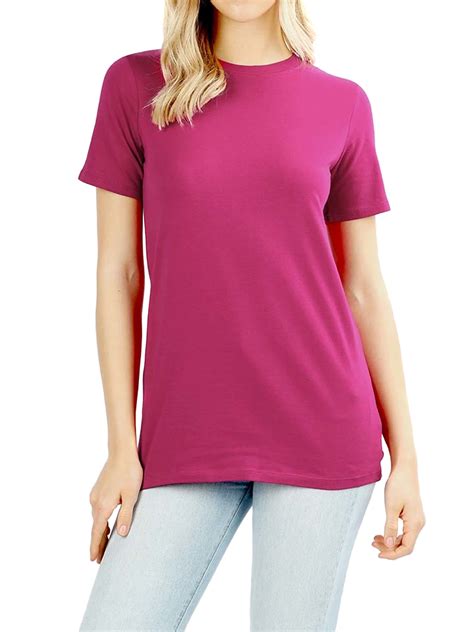 Women's Cotton Crew Neck Short Sleeve Relaxed Fit Basic Tee Shirts ...
