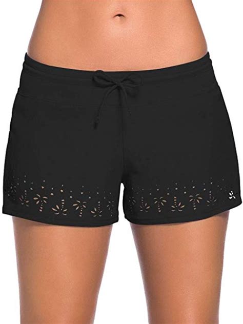 Avamo Plus Size High Waist Swim Bottoms for Women, Ladies Swim Shorts ...